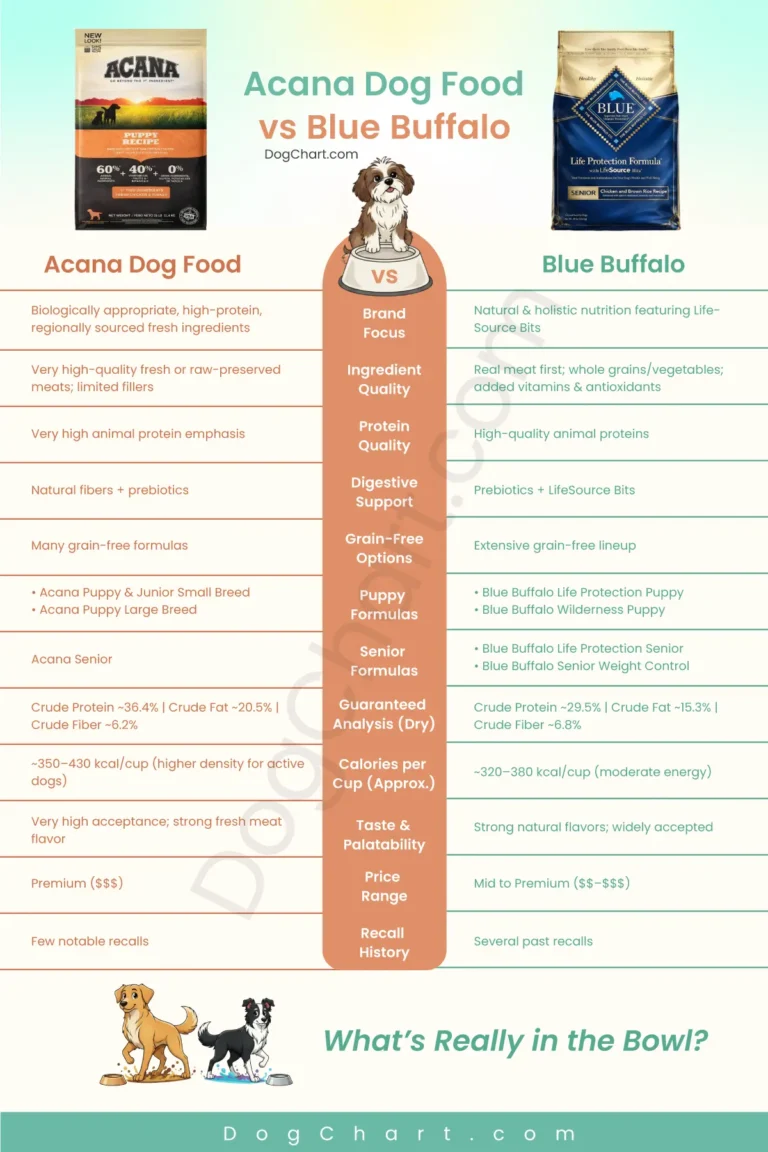 Acana vs Blue Buffalo Dog Food Comparison