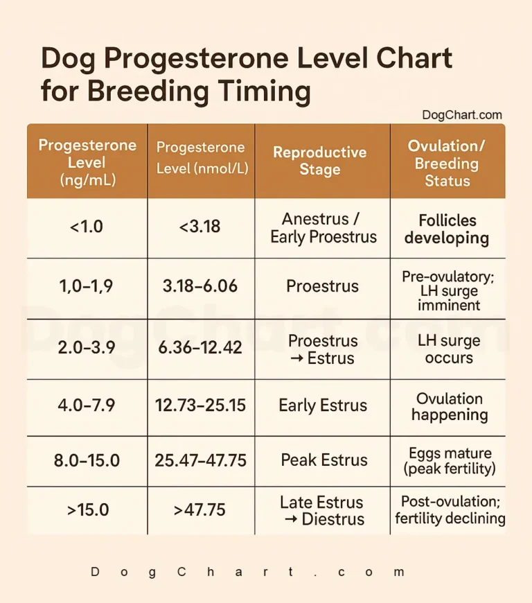 Dog Progesterone Level Chart