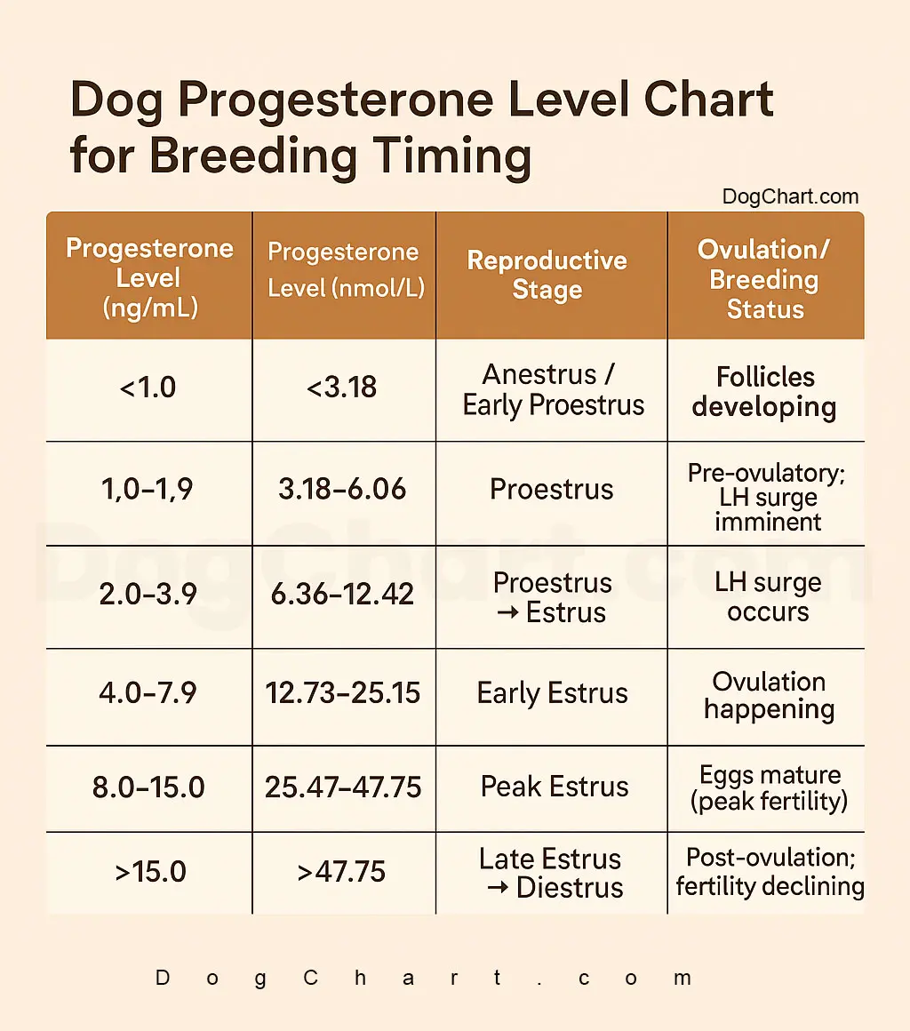Dog Progesterone Level Chart - How to Know Perfect Timing for Breeding Dog Progesterone Level Chart