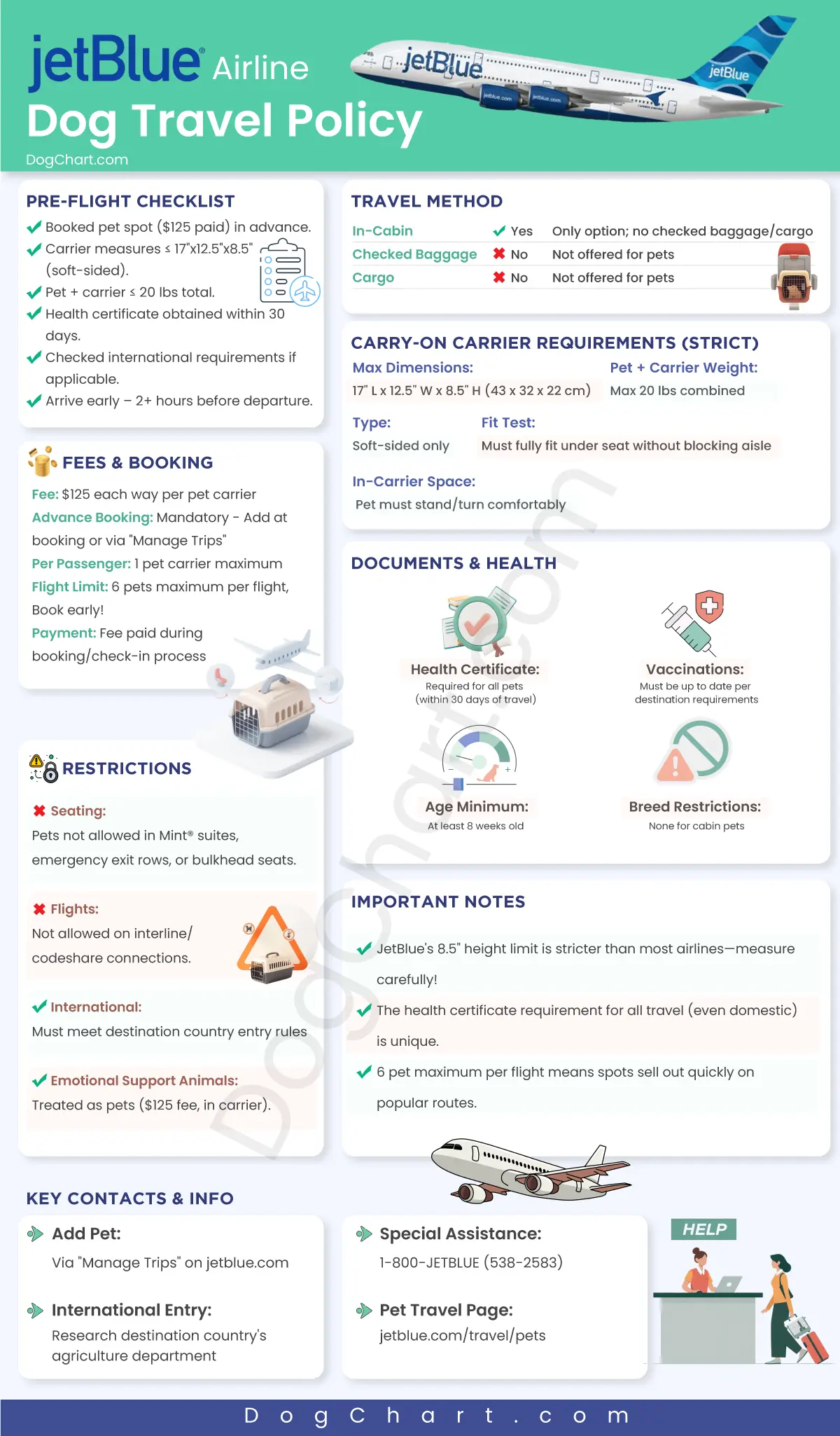 JetBlue Airlines Dog Travel Policy