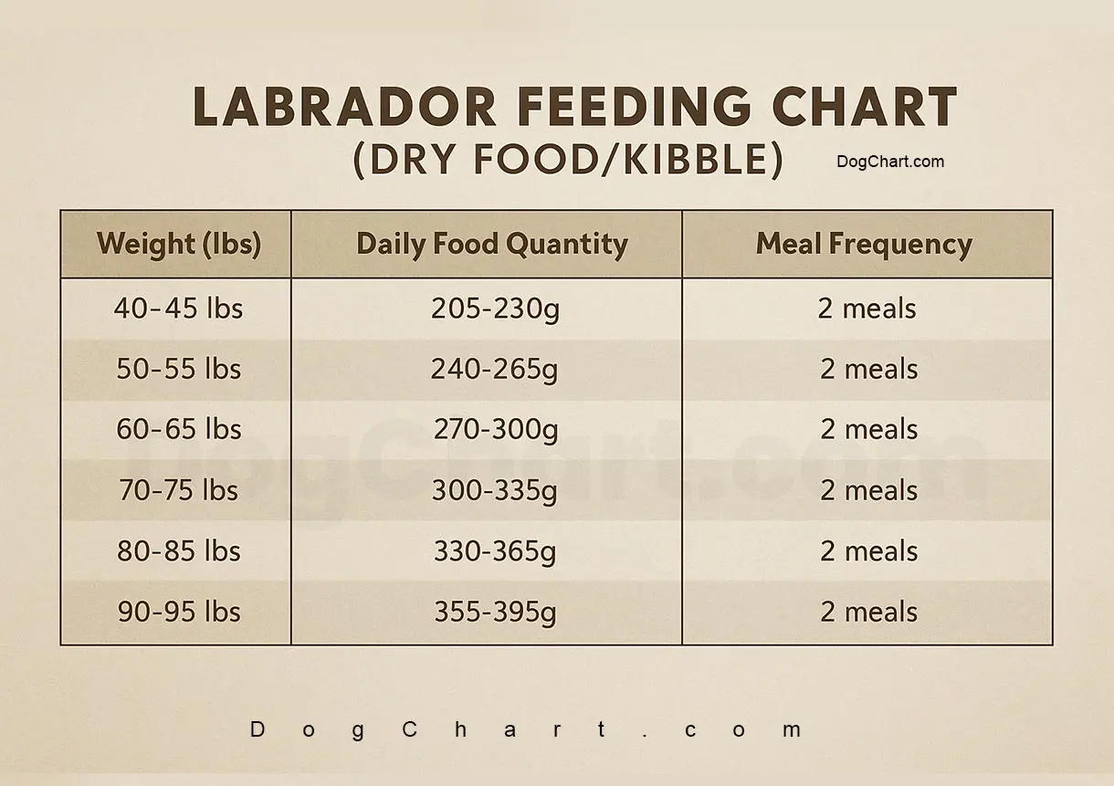 Labrador Retriever Food Chart Labrador Retriever food chart Feeding guidelines