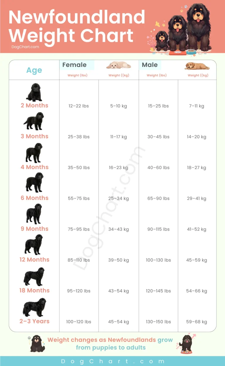 Newfoundland Dog Weight Chart by age male female