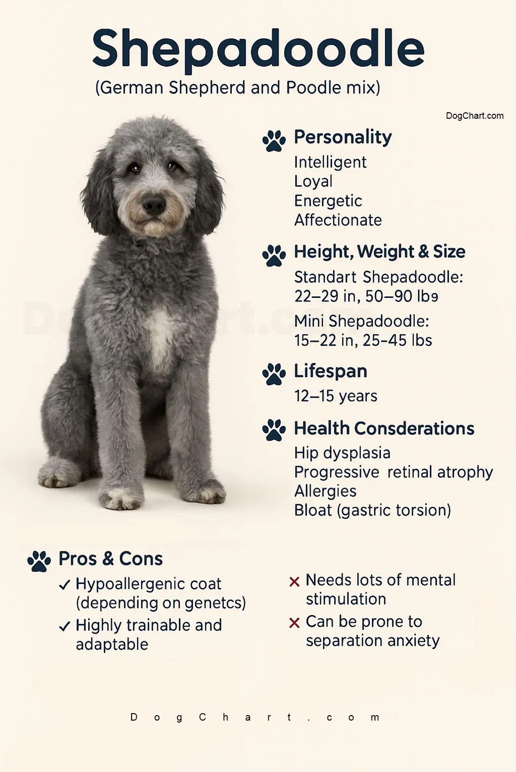 Shepadoodle | German Shepherd Poodle Mix - All You Need To Know Shepadoodle German Shepherd and Poodle Mix