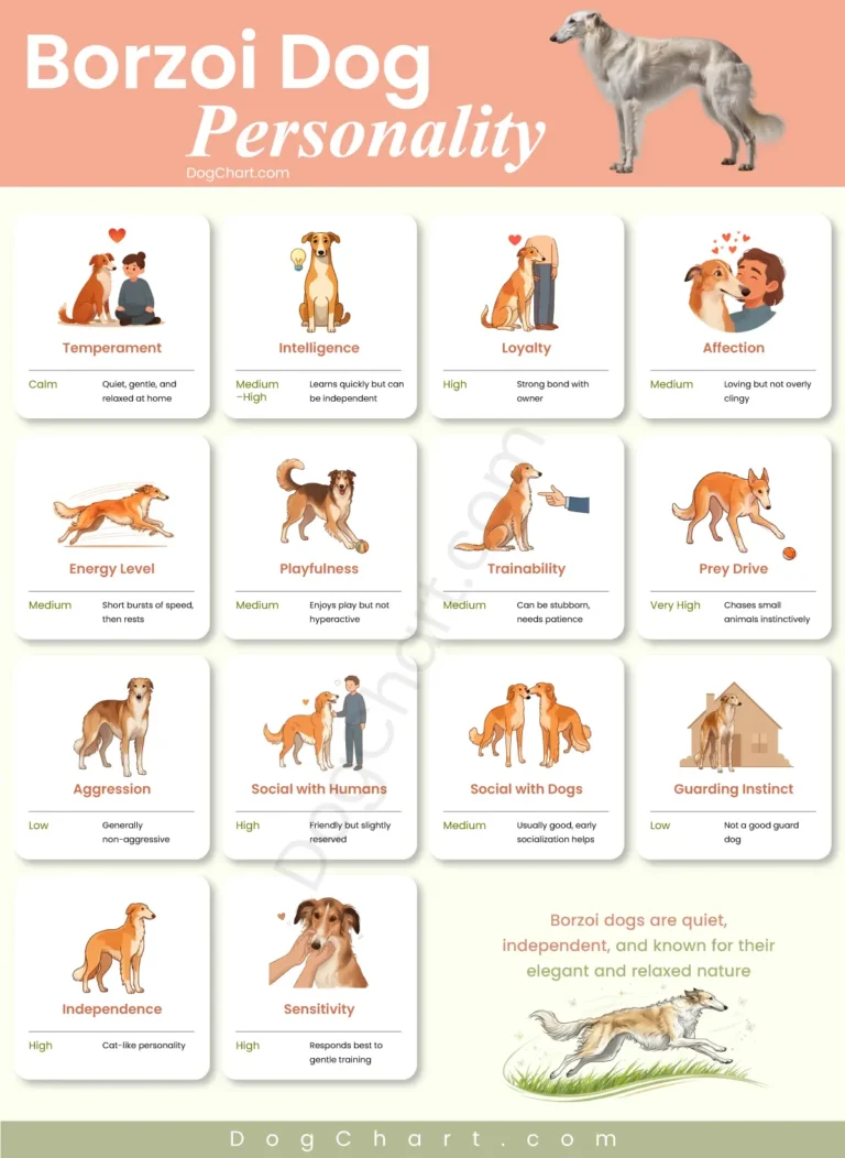 borzoi dog personality chart