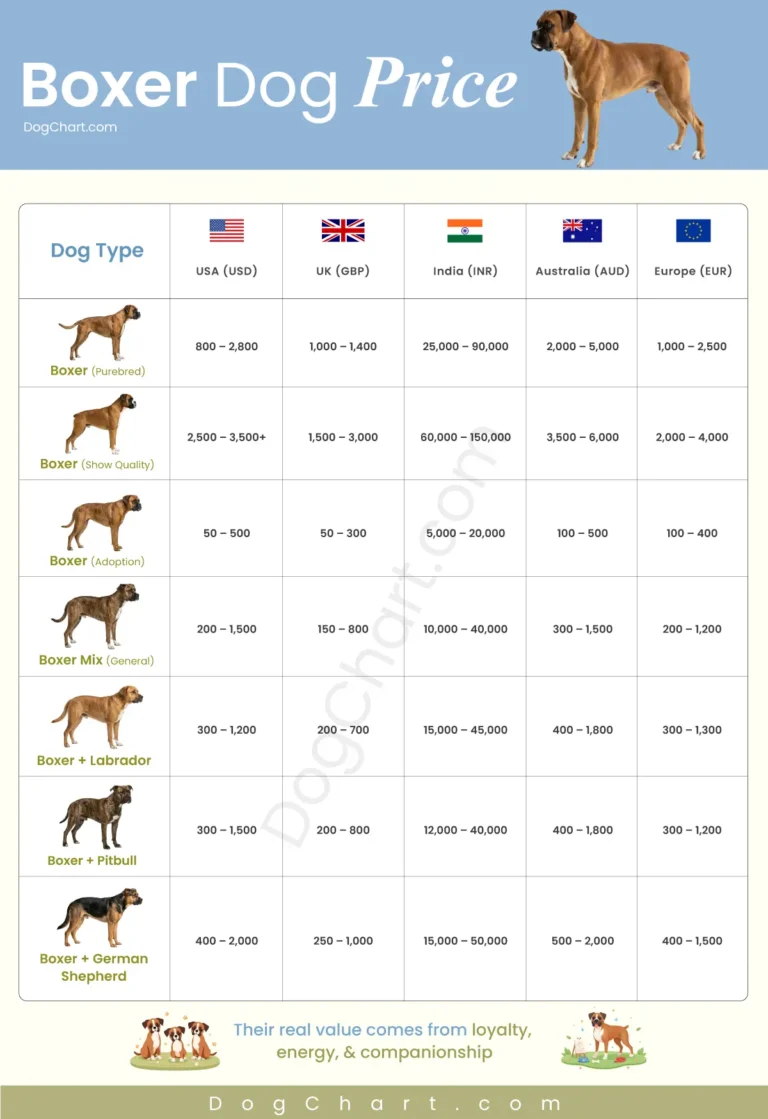 boxer dog price chart