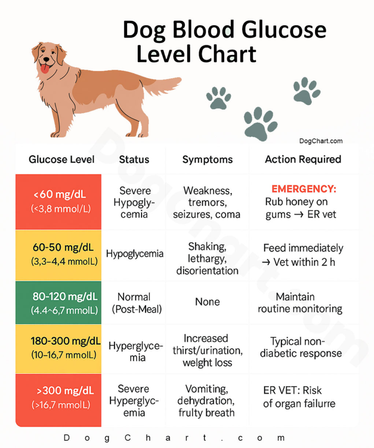dog blood glucose level chart
