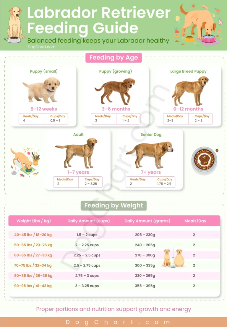 labrador retriever feeding chart by age and weight