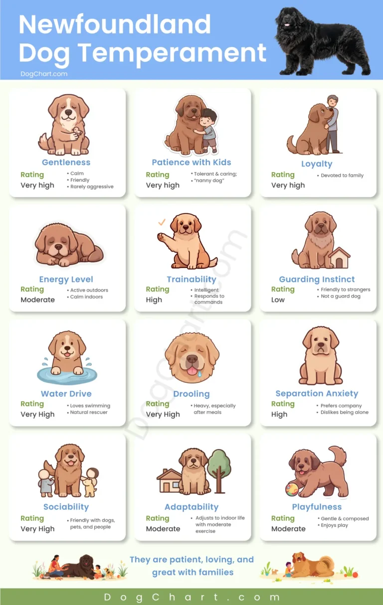newfoundland dog temperament chart
